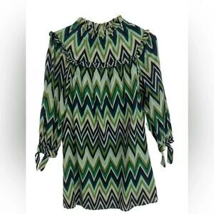 Olivia James Zig Zag Cotton Dress size Small